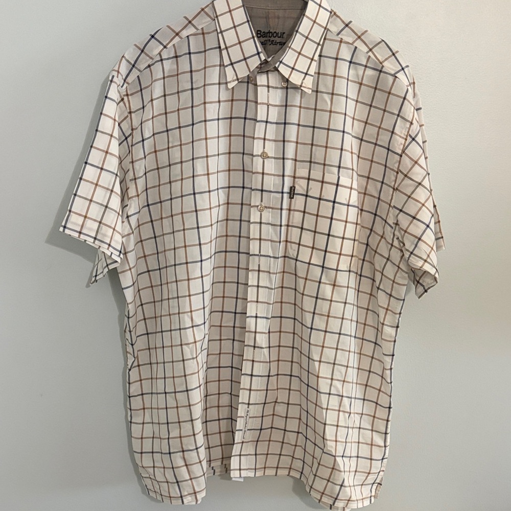 Barbour Men’s Short Sleeve Button Down Shirt XL